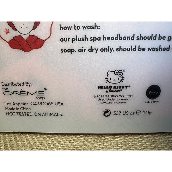 Creme Shop X HELLO KITTY Red Gingham Plush Spa Headband Limited Edition - Picture 4 of 6